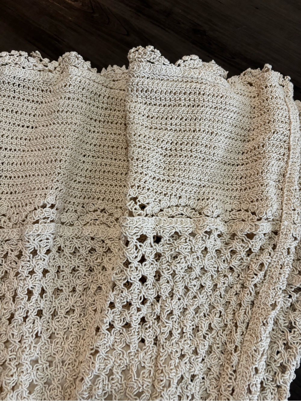 Boho Crochet Maxi Skirt in Cream Beige Summer Style M nwt - Picture 4 of 5